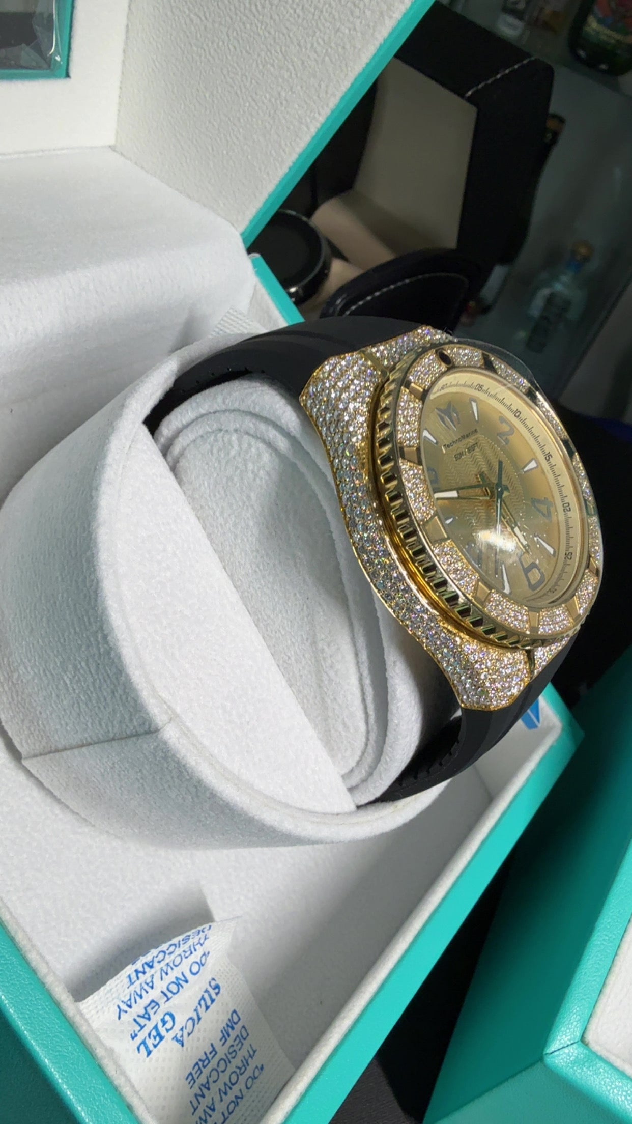 NEW TechnoMarine Full Moissanite Custom Men’s 44mm Japanese Quartz Watch