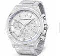 NEW TechnoMarine Ocean Emperor Men's 43mm Chronograph Silver Dial SS 50m Watch