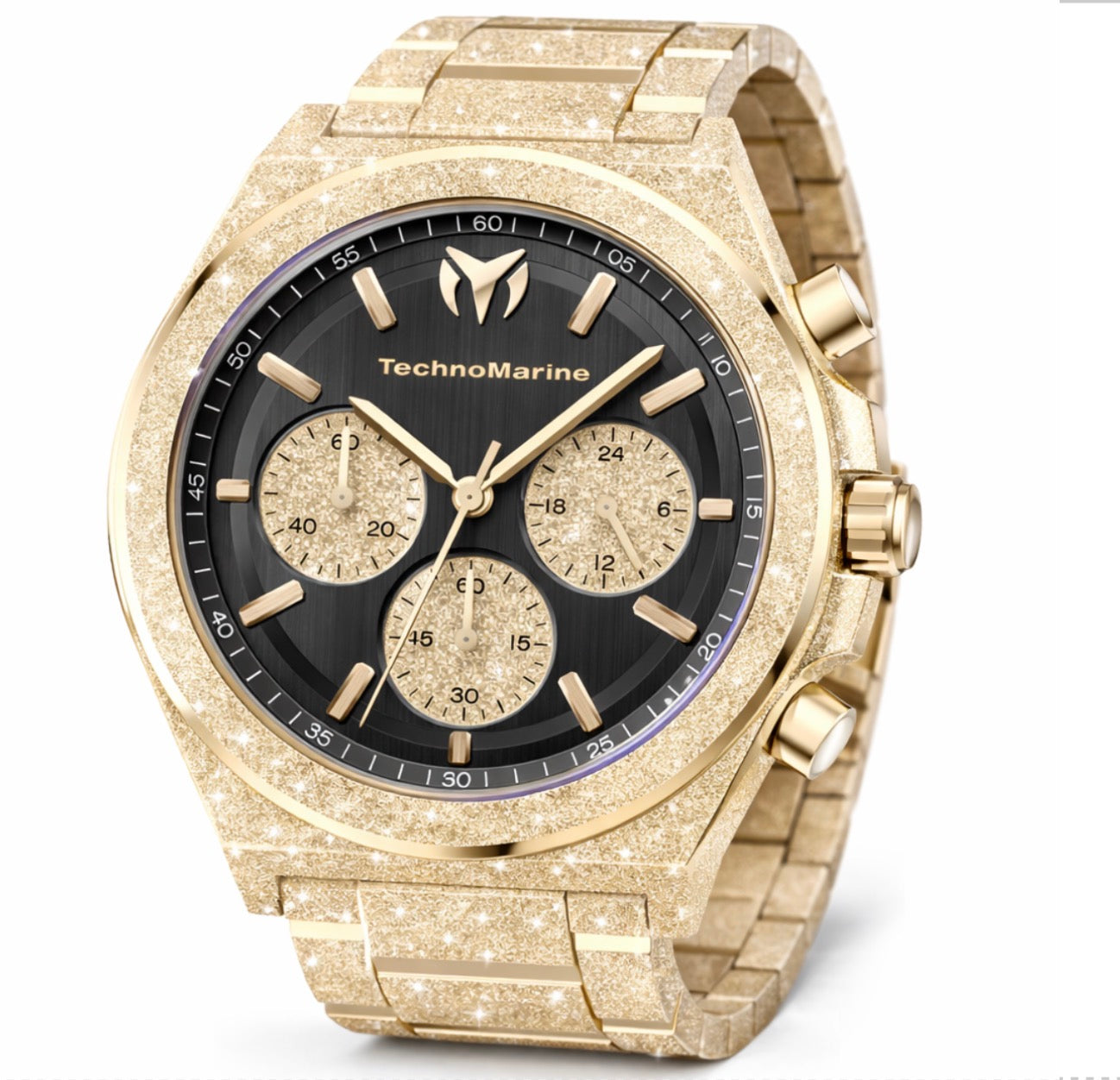 TechnoMarine Ocean Emperor Men's 43mm Gold Black Watch Radiant Gold TM-318154