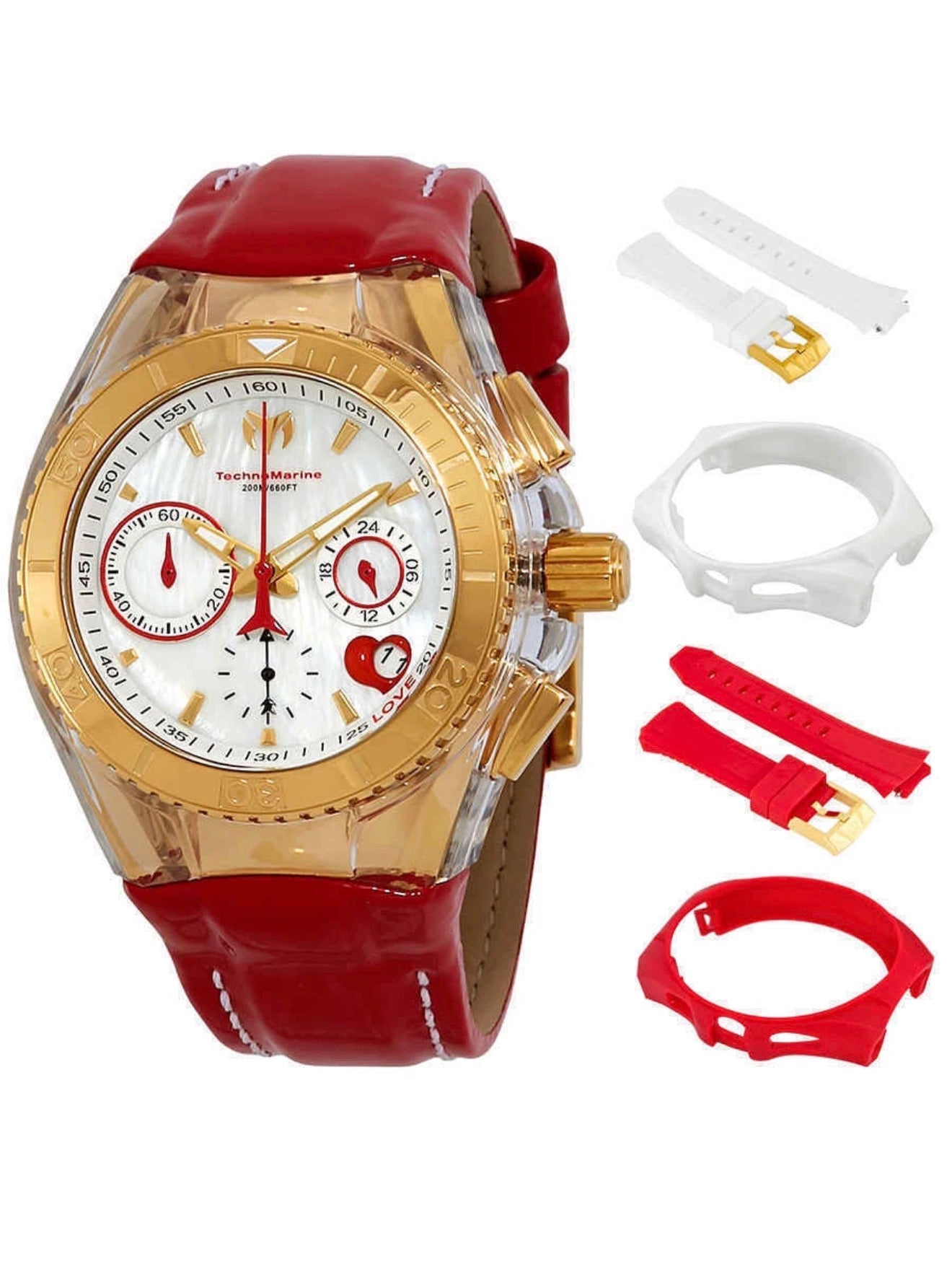 Technomarine Cruise Valentine Chronograph Quartz White MOP Dial Ladies Watch 40mm