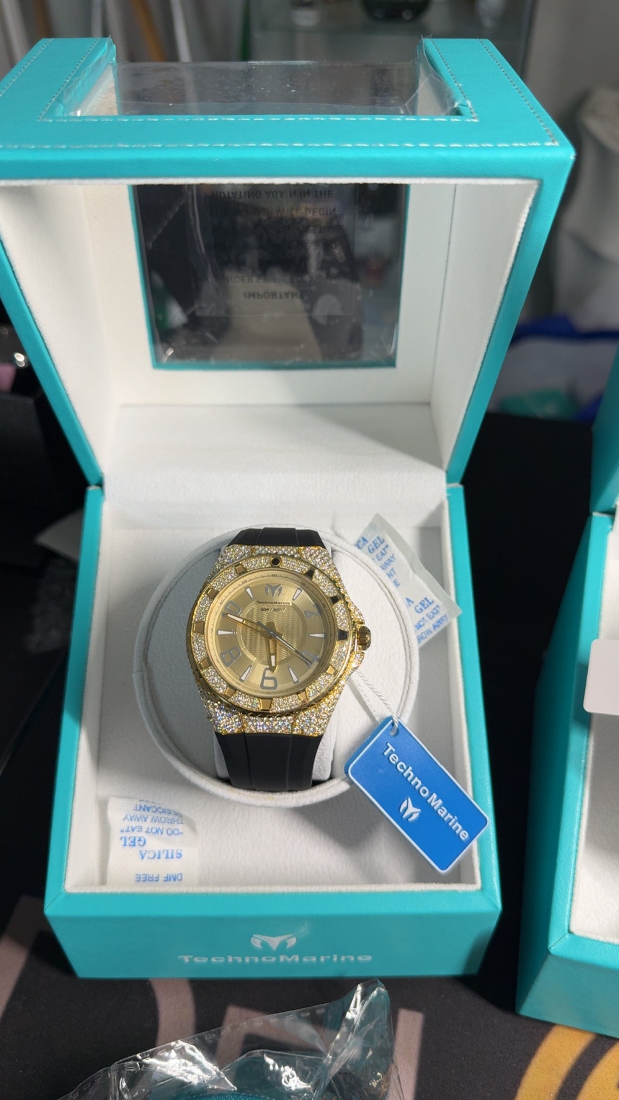 NEW TechnoMarine Full Moissanite Custom Men’s 44mm Japanese Quartz Watch