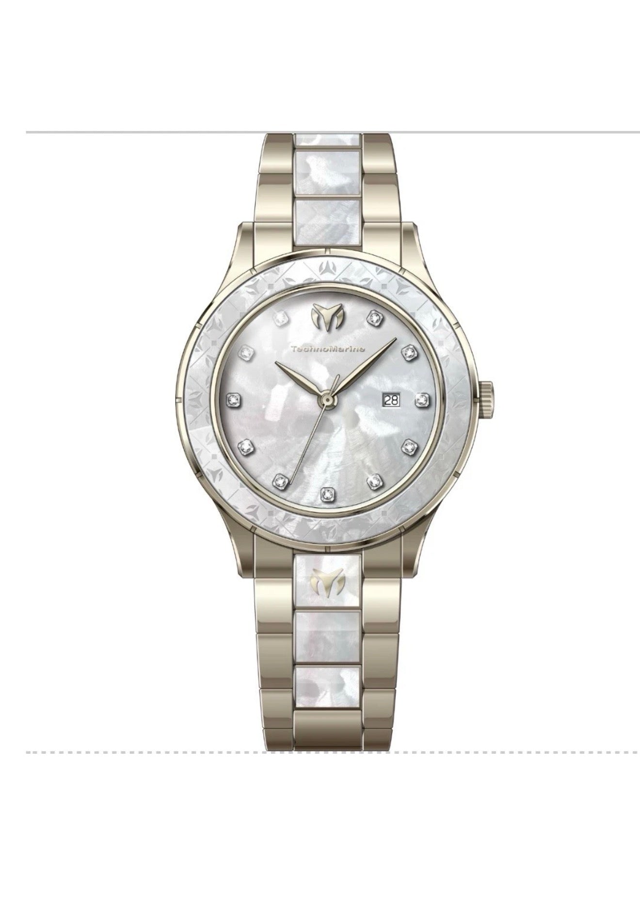 TechnoMarine Seafoam Glow Women's Watch - 33mm, Gold (TM-725057)