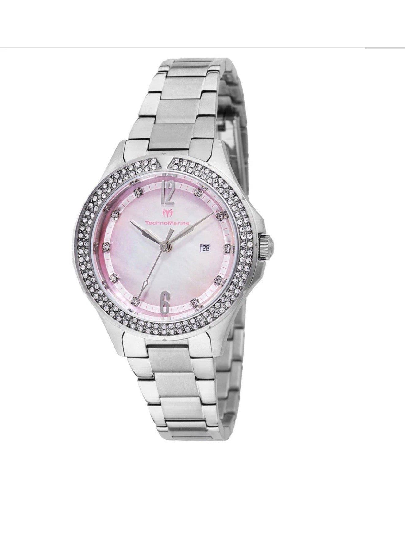 TechnoMarine LunaTides Women's Watch Mother of Pearl Dial 33mm Steel (TM-826013)